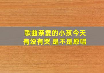 歌曲亲爱的小孩今天有没有哭 是不是原唱